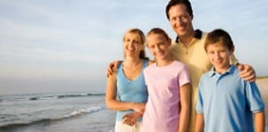 Young Family On A Beach in New Jersey 